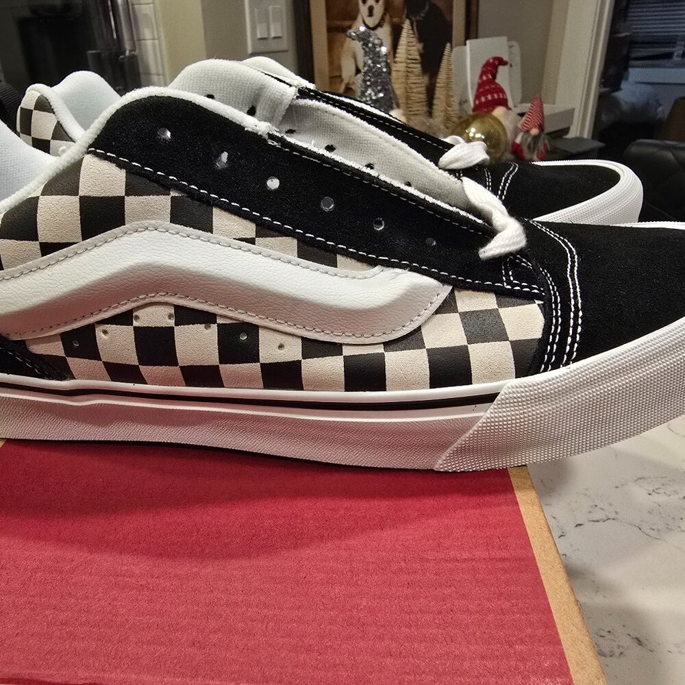 Vans Knu Skool Black White VN000D22BPB Sneaker Shoe Trainer Checkerboard SZ 13